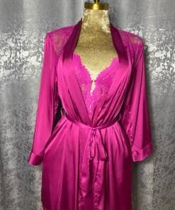 Ensemble Nuisette Peignoir " Aubergine "