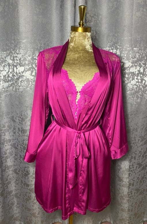 Ensemble Nuisette Peignoir " Aubergine "