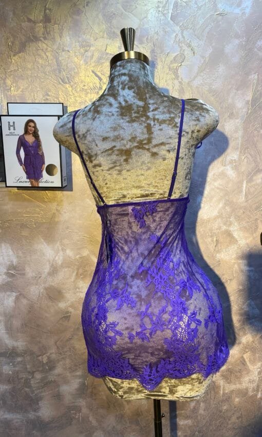 Ensemble Nuisette Peignoir H " Violet " En dentelle – Image 4