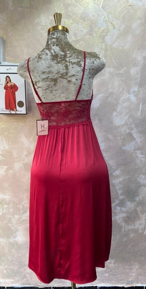 Ensemble Nuisette Peignoir " Bordeaux " Long – Image 4