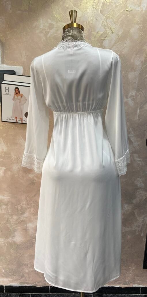 Ensemble Nuisette Peignoir " Blanc " Long – Image 2