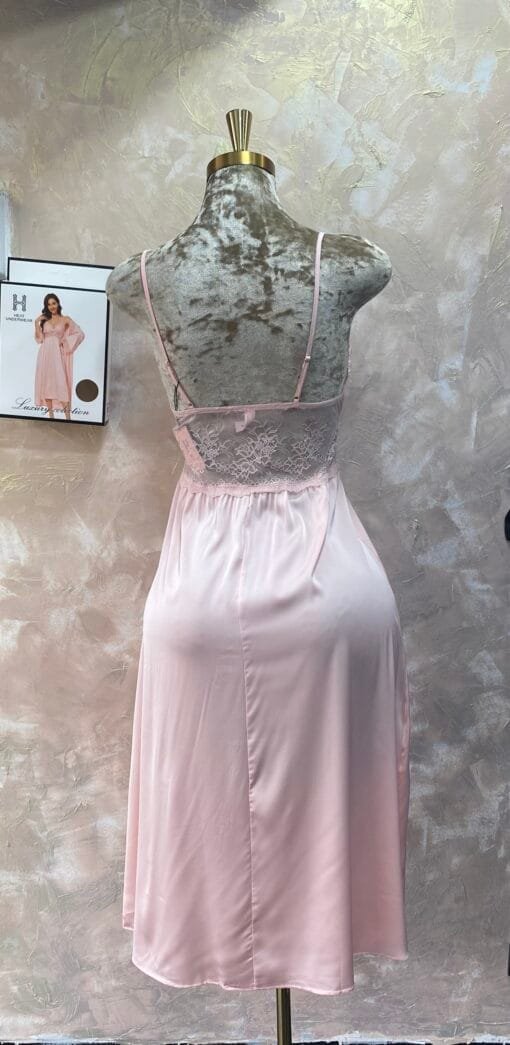 Ensemble Nuisette Peignoir " Rose " Long – Image 4