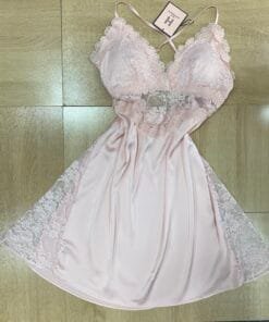 Nuisette croisé en dentelle "Rose"