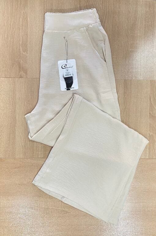Pantalon carré froissé "Beige"