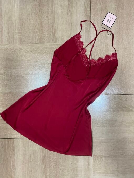 Ensemble Nuisette Peignoir - Bordeaux - En Dentelle – Image 4