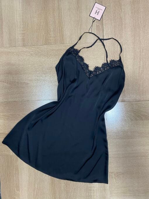 Ensemble Nuisette Peignoir - Noir - En Dentelle – Image 3