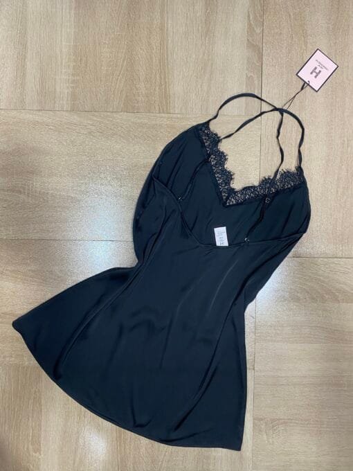 Ensemble Nuisette Peignoir - Noir - En Dentelle – Image 4