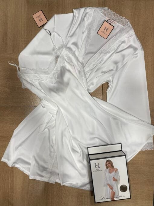Ensemble Nuisette Peignoir - Blanc -