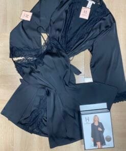 Ensemble Nuisette Peignoir - Noir -