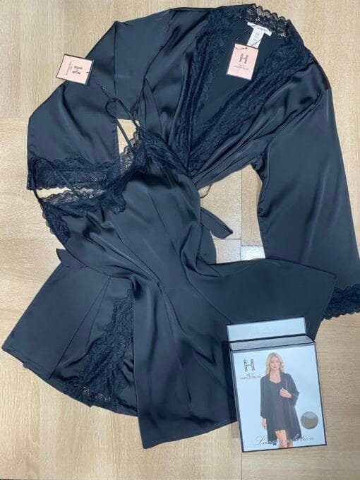 Ensemble Nuisette Peignoir - Noir -