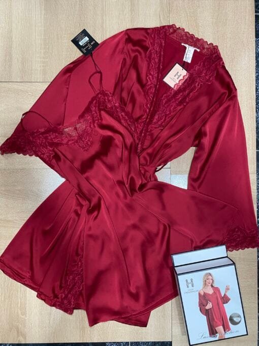 Ensemble Nuisette Peignoir - Rouge -