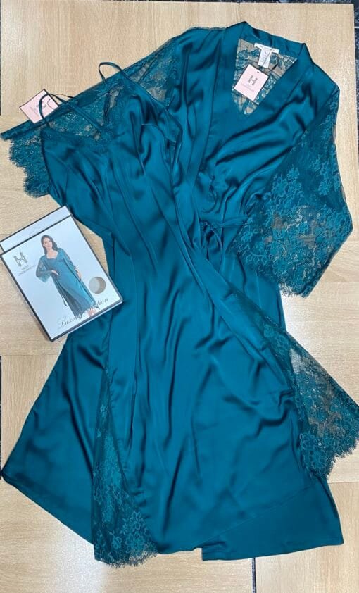 Ensemble Nuisette Peignoir - Vert - Long