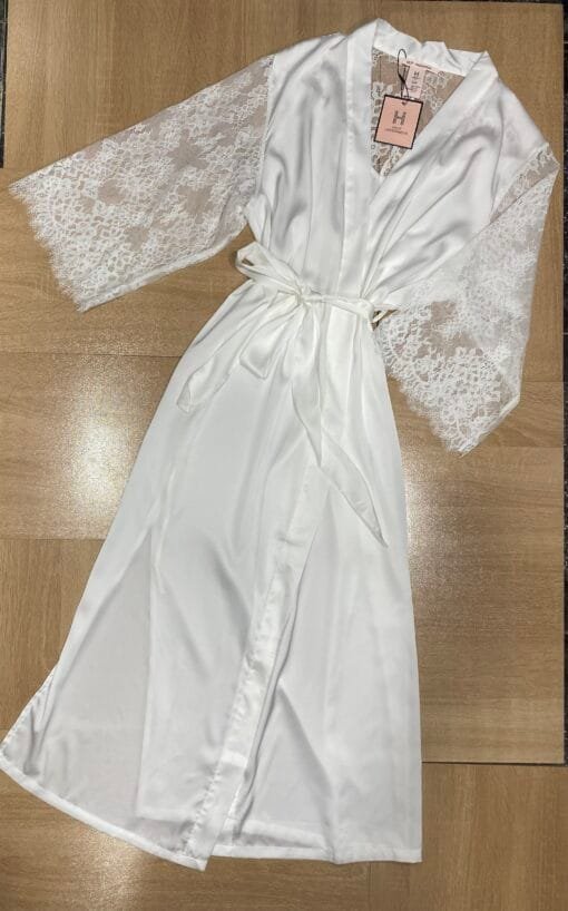 Ensemble Nuisette Peignoir - Blanc - Long – Image 2