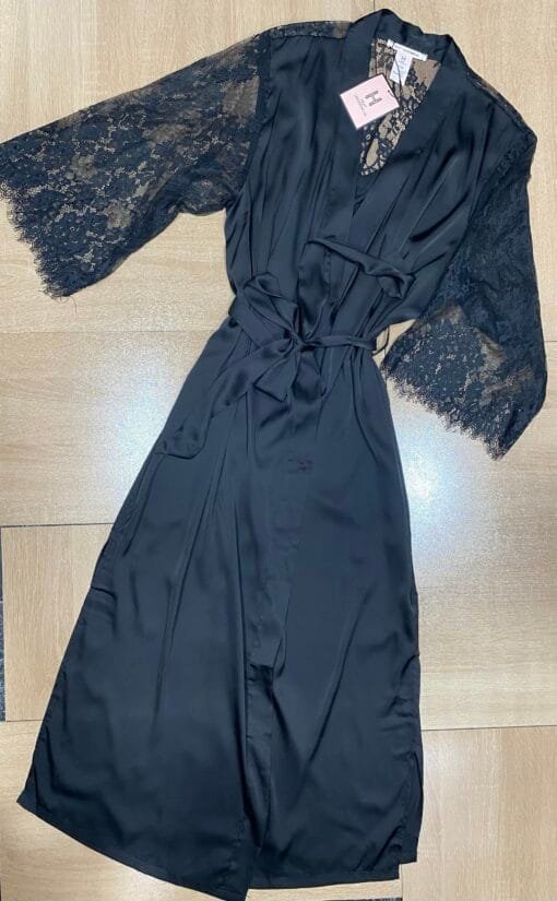 Ensemble Nuisette Peignoir - Noir - Long – Image 2
