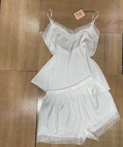 Bustier Short En Satin "Blanc "
