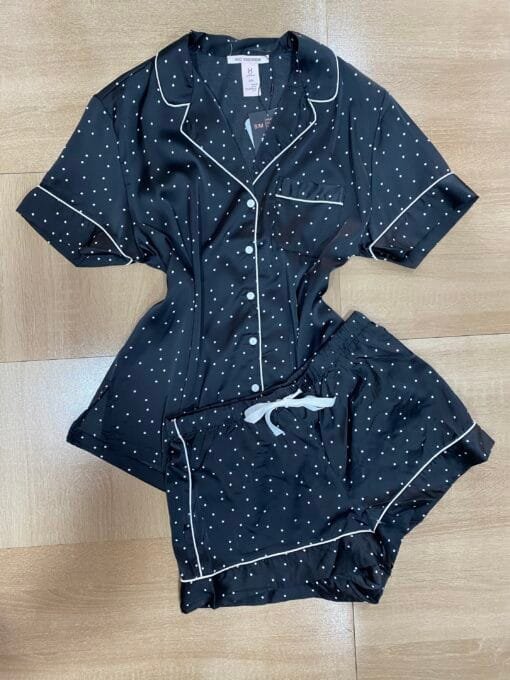 Pyjama Short " Noir "Boutonnée