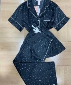 Pyjama Demi-manche " Noir" Boutonnée