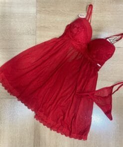 Nuisette + bas ' Rouge '