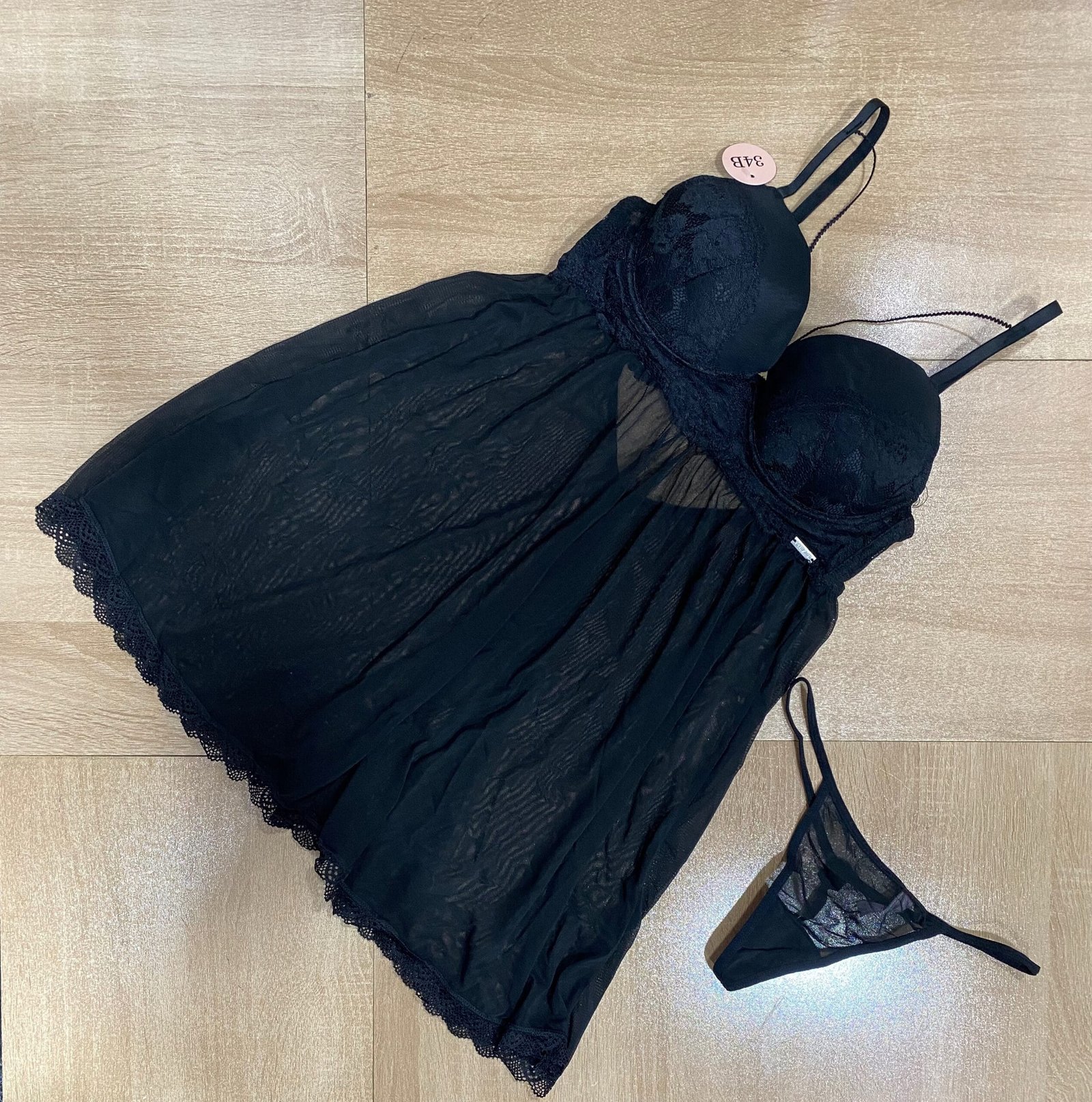 Nuisette + bas ' Noir '