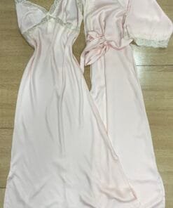 Nuisette Peignoir ' Rose Claire ' Long
