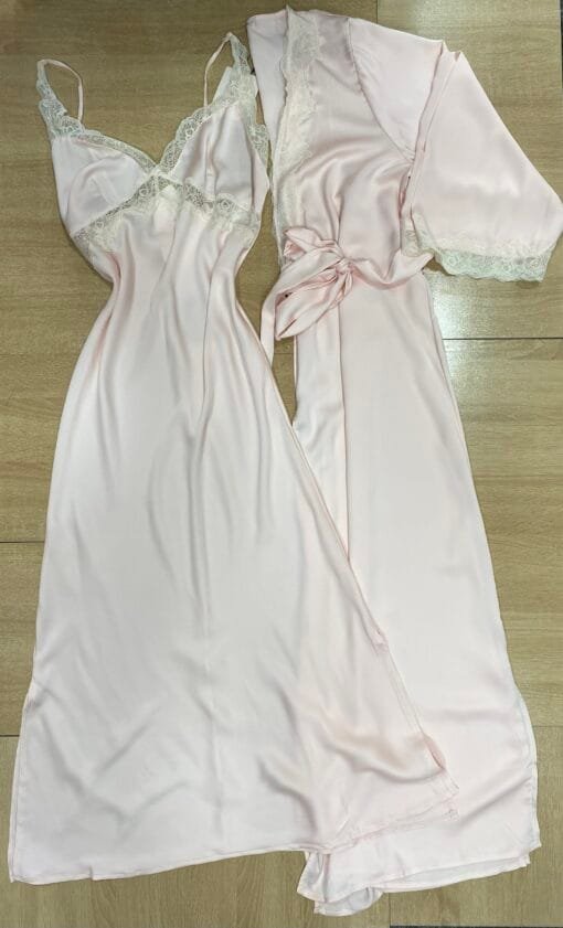 Nuisette Peignoir ' Rose Claire ' Long