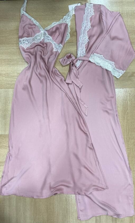 Nuisette Peignoir ' Bois De Rose ' Long