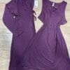 Nuisette peignoir ‘ Aubergine´ En Cotton