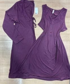 Nuisette peignoir ‘ Aubergine´ En Cotton