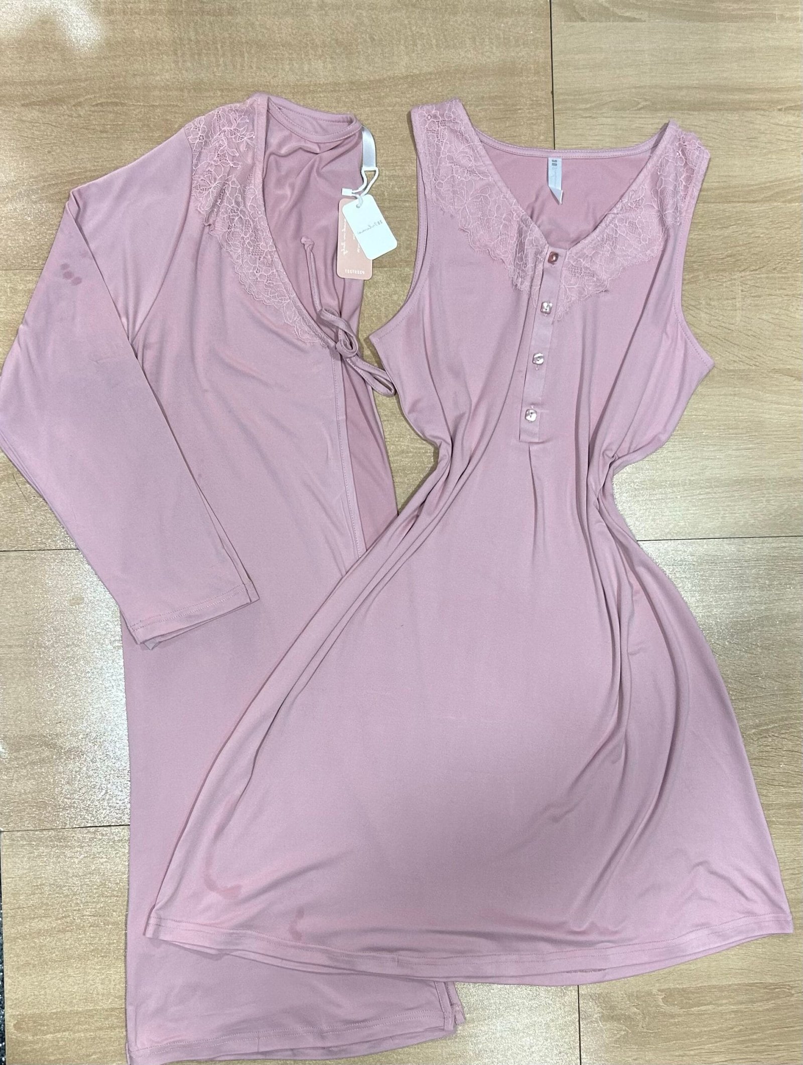 Nuisette peignoir ‘ Rose ´ En Cotton