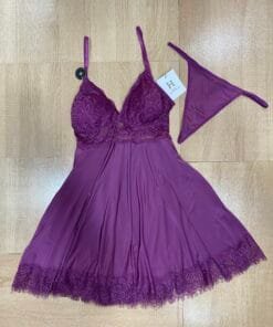 Nuisette- Bas string ' Violet '