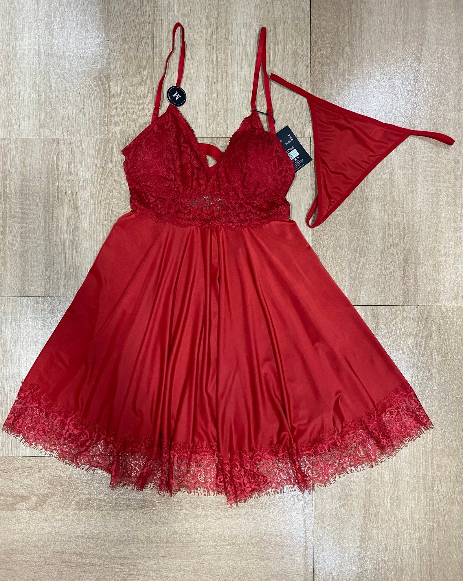 Nuisette- Bas string ' Rouge '