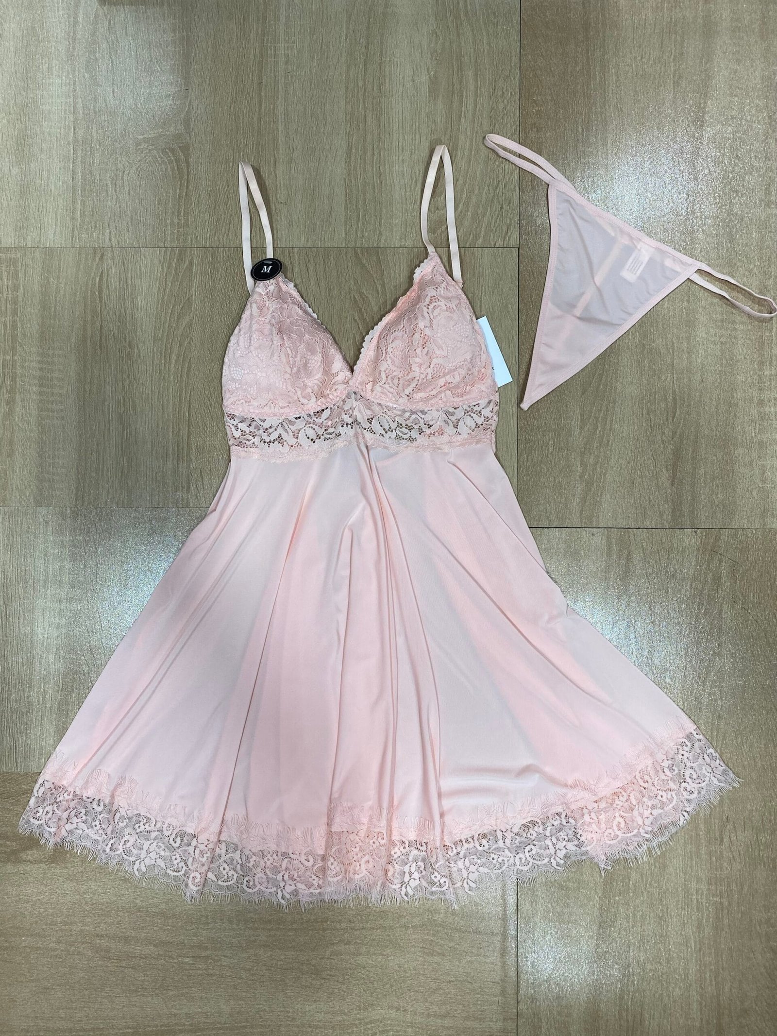 Nuisette- Bas string ' Rose '