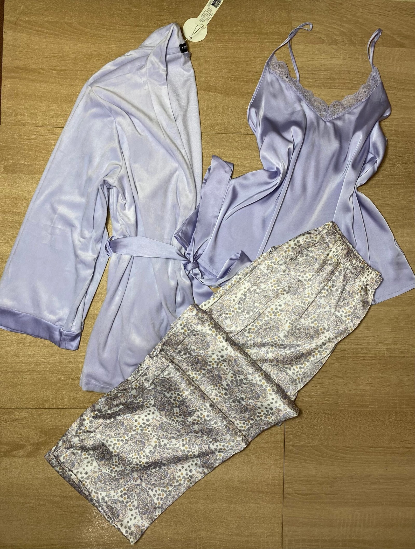 Pyjama 3 pièces " motifs " Mauve