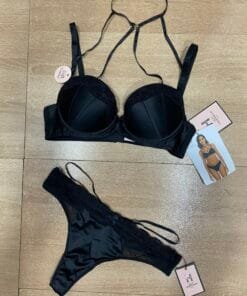 Ensemble 2 Pcs ' Noir ' en satin