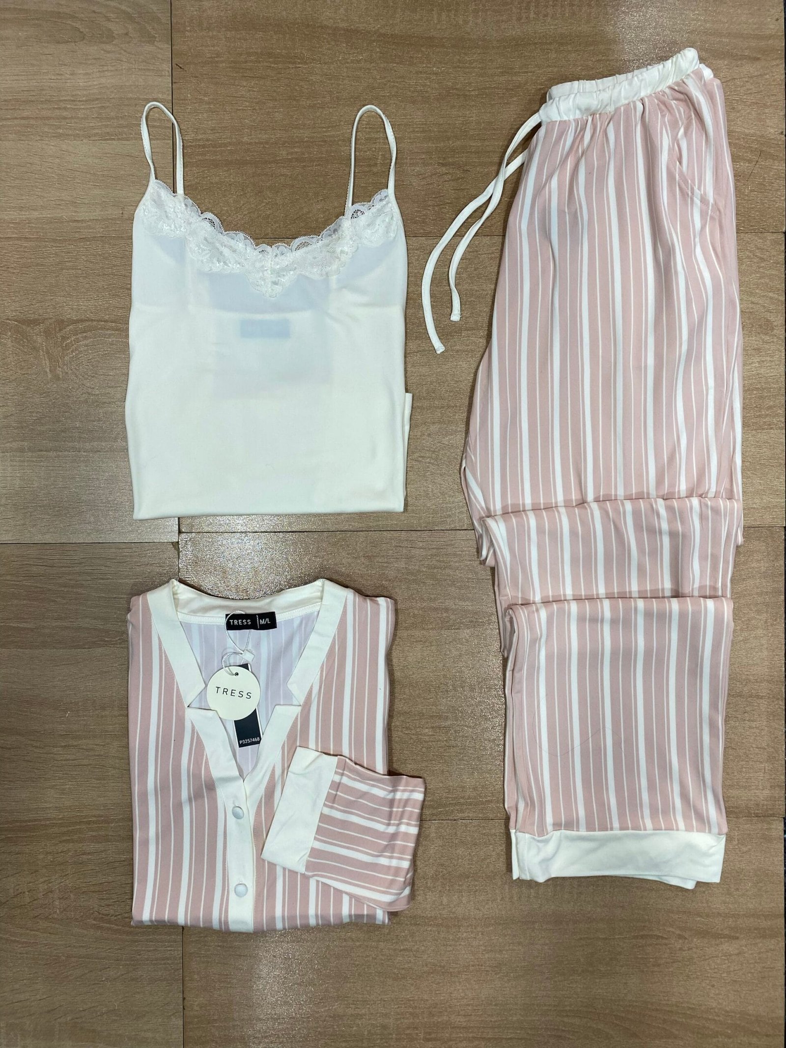 Pyjama 3 pièces ' Rose ' en cotton