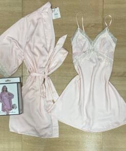 Nuisette Peignoir ' Rose ' en satin