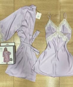 Nuisette Peignoir ' Mauve ' en satin