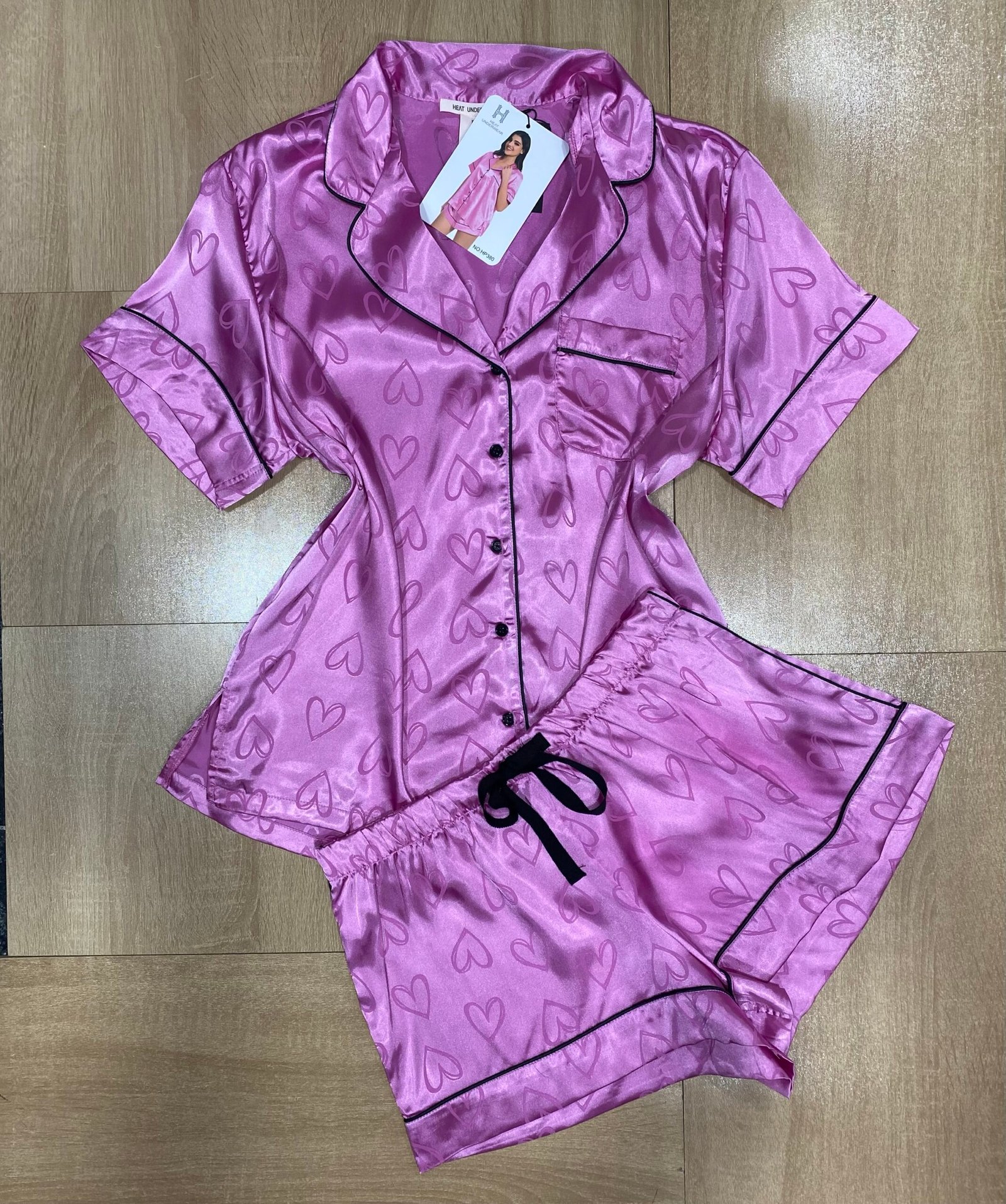 Pyjama Short ' Fushia ' Boutonnée