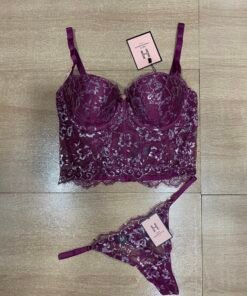 Ensemble Corset-String  " Aubergine "