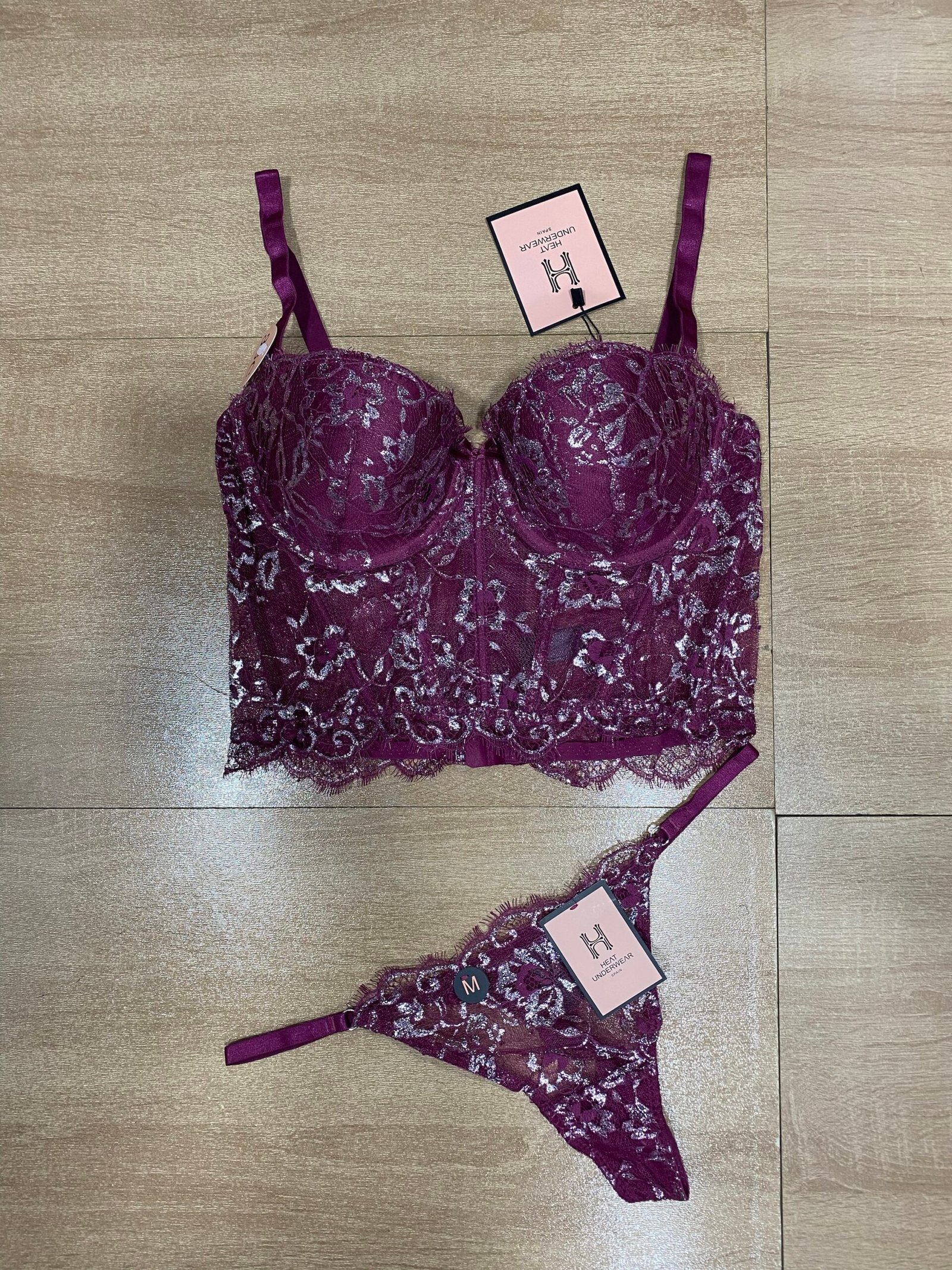 Ensemble Corset-String " Aubergine "