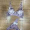 Ensemble Soutien - String " Mauve " détails en dentelle