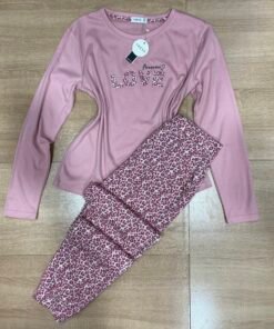 Pyjama manche longue ‘ Rose ´ léopard
