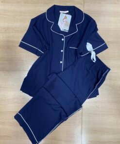 pyjama demi manche ' Bleu Foncé ' Boutonnée