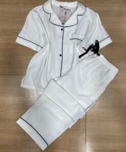 pyjama demi manche ' Blanc ' Boutonnée