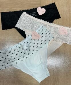 Pack de 3 culottes en Cotton détails en dentelle