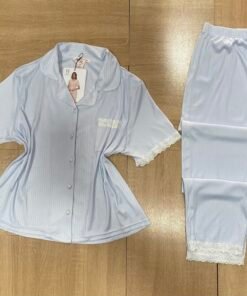 Pyjama demi-manche ' Bleu 'Boutonnée