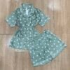 Pyjama Short ' Vert cœur ' Boutonnée