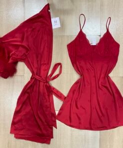 Ensemble Nuisette Peignoir ' Rouge '