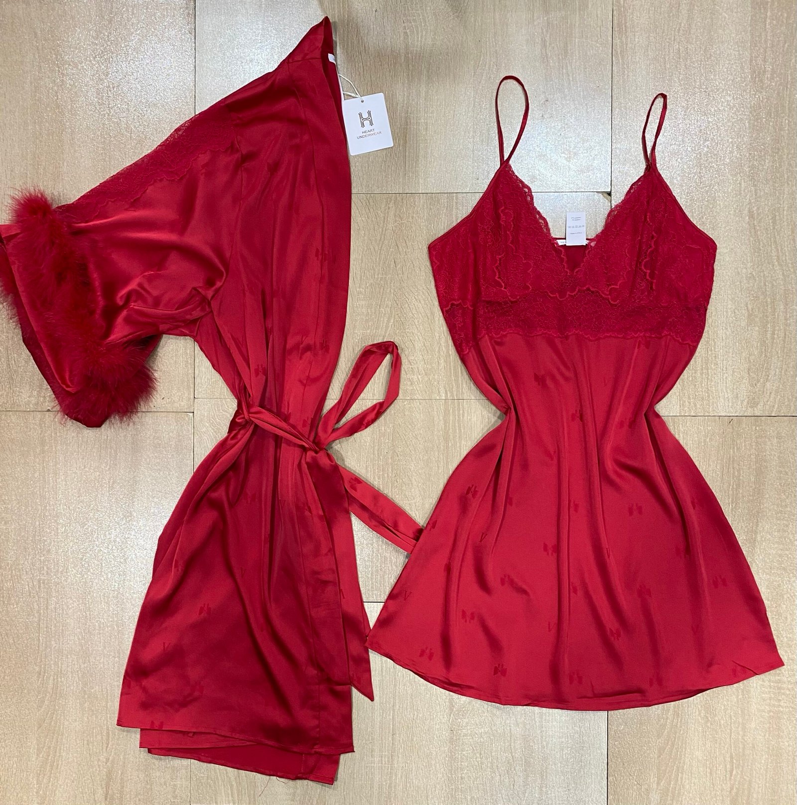 Ensemble Nuisette Peignoir ' Rouge '