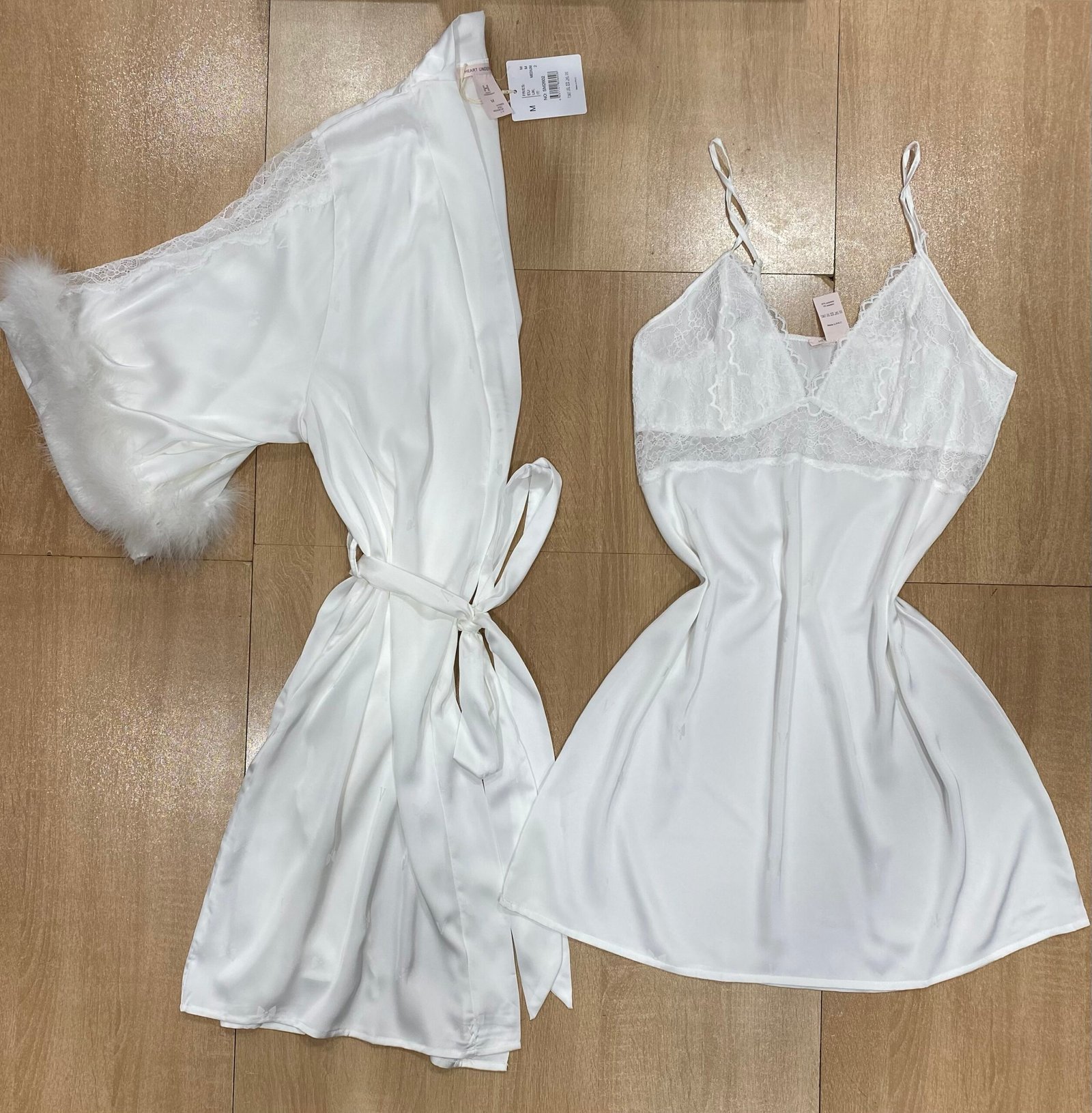 Ensemble Nuisette Peignoir ' Blanc '